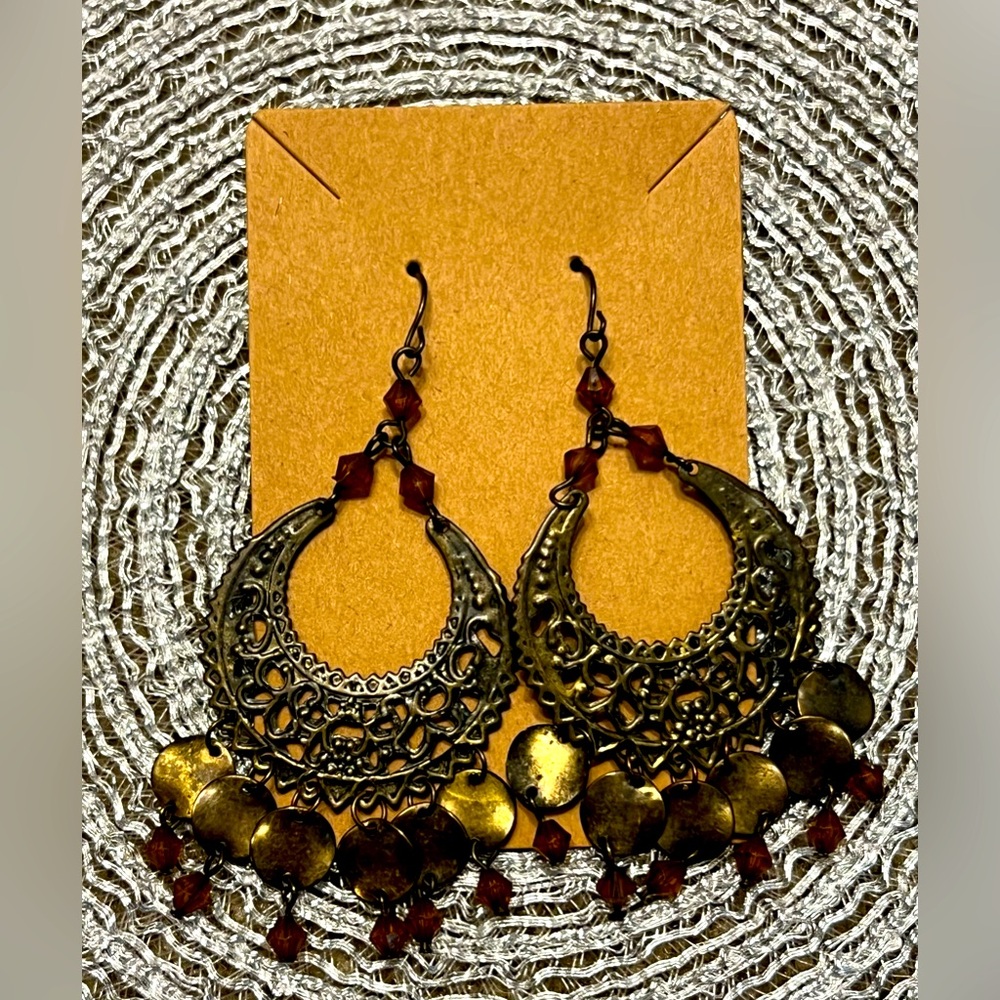 Elegant Bronze Dangle Earrings